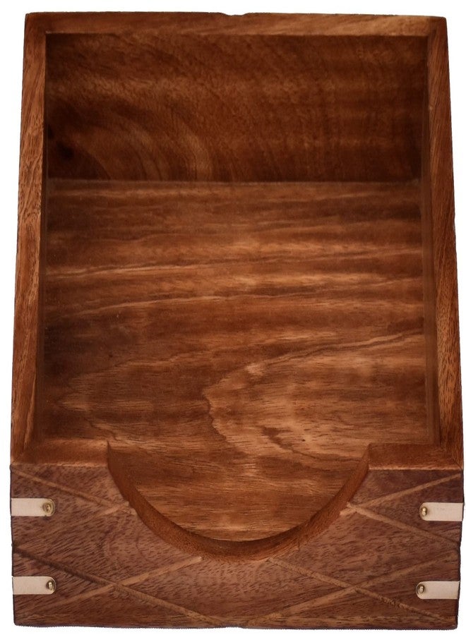 Timber Revival Co Wooden Indian Handcrafted Antique Tissue Holder//Elegant, Tissue Organizer, Tissue Dispenser/Tray Size 7x7x2.25 inches by Timber Revival Co ® - Image 2